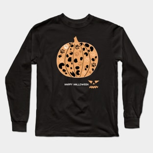 Pumpkin with paw prints Long Sleeve T-Shirt